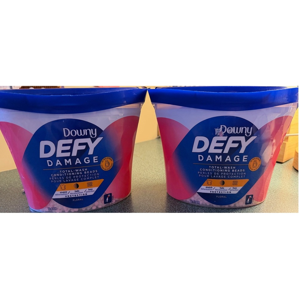SEALED Downy Defy Damage Total‎ Wash Conditioning Beads Floral 18.1OZ Set of 2